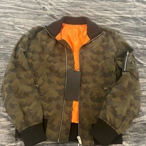 Men’s Camouflage Bomber Jacket with Orange Lining by Kooples Size S